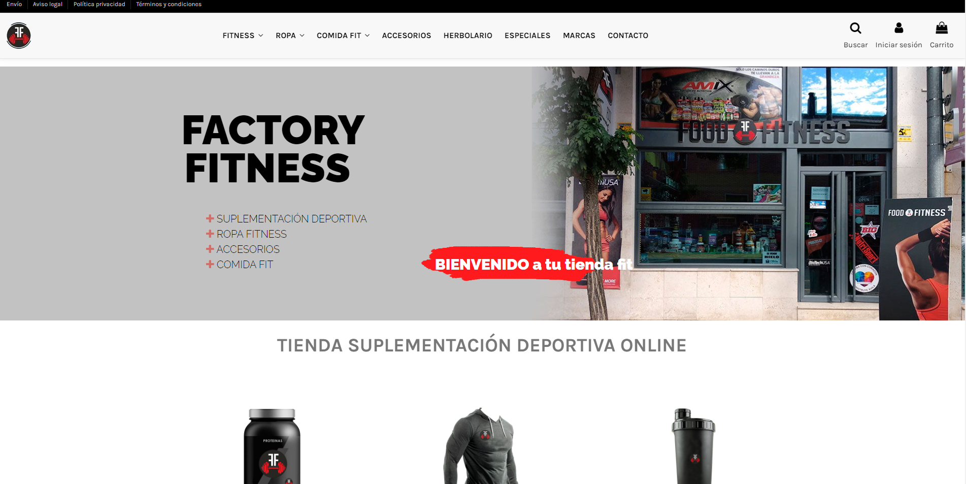 tienda fitness inicio